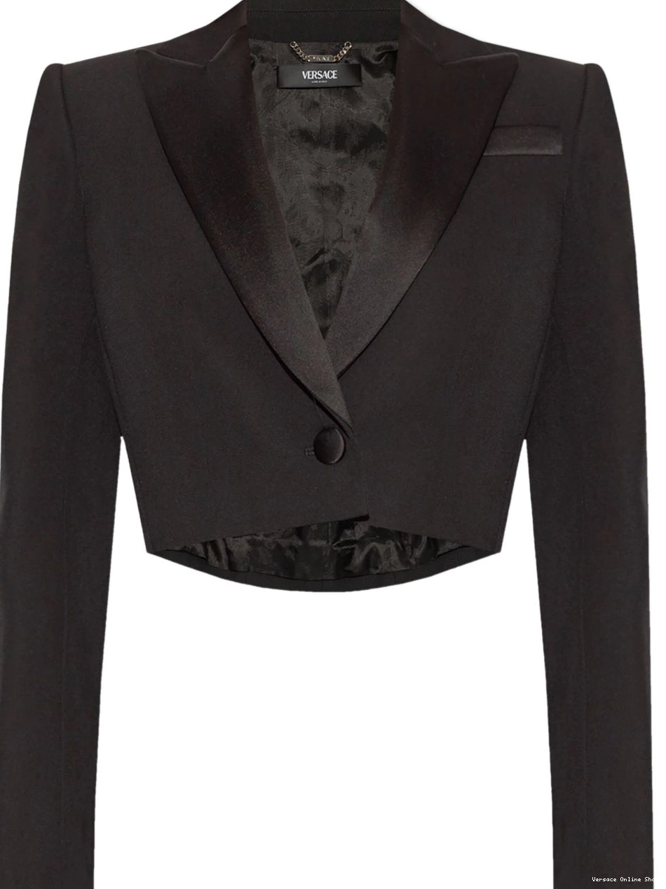 Affordable logo-patch Versace blazer cropped Women 0720